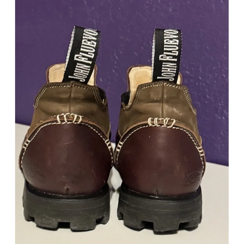 JOHN FLUEVOG D.D.F.T. Nature Angels Manship Slip Brown Leather Boots 10.5 Shoes